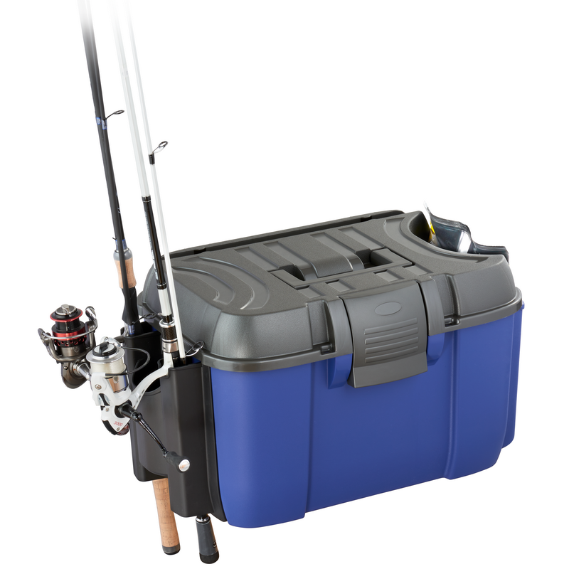 169ROD - Tackle Box With Side Pocket And Rod Holder