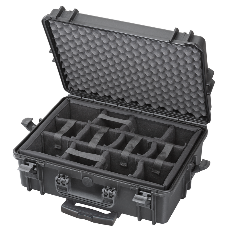 MAX Case MAX505CAMTR Rugged IP67 Rated Professional Photography Camera Case With Padded Dividers, Trolley Handle & Wheels